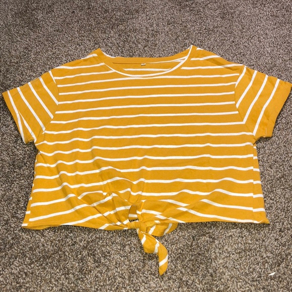 dark yellow crop top